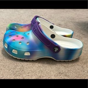 Tie dye crocs